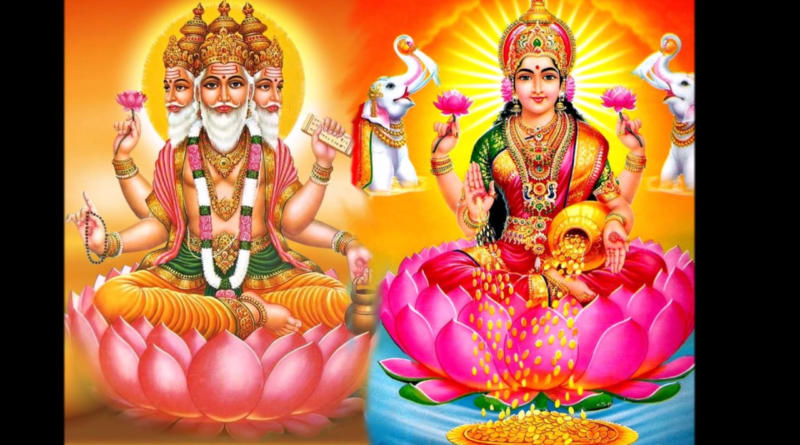 "मां सरस्वती: ज्ञान, विद्या और संगीत की देवी, जिनका जन्म ब्रह्माजी की दिव्य चेतना से हुआ।"